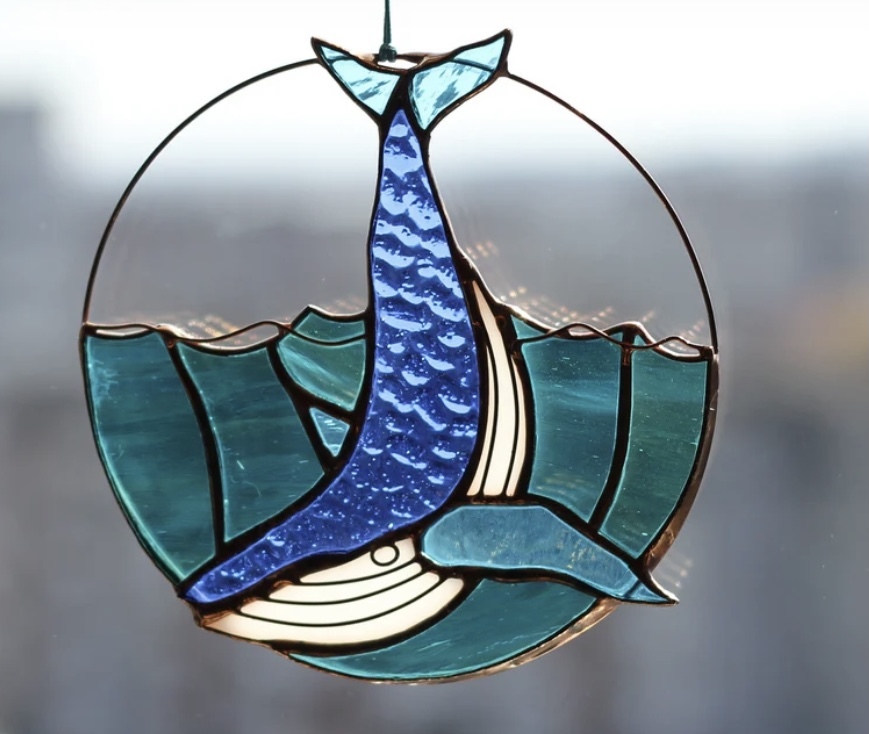 Yahoo!オークション - クジラ くじら ステンドグラス アートガラス シ