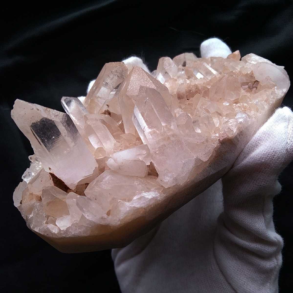 ②マニカラン水晶 クラスター 原石 ピンクマニカラン ピンククォーツ