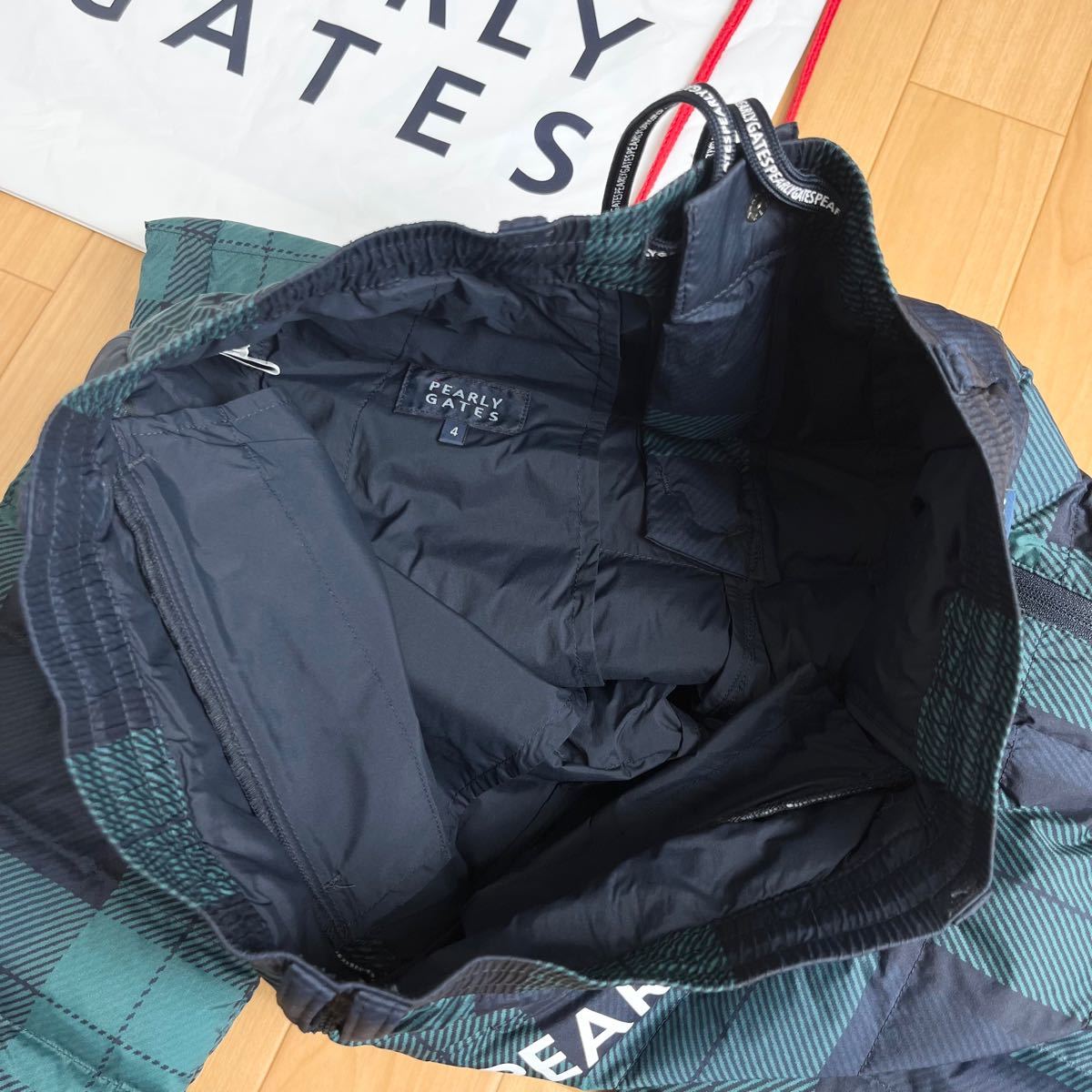 パーリーゲイツ ストレッチタフタ ブラックウォッチプリントパンツ