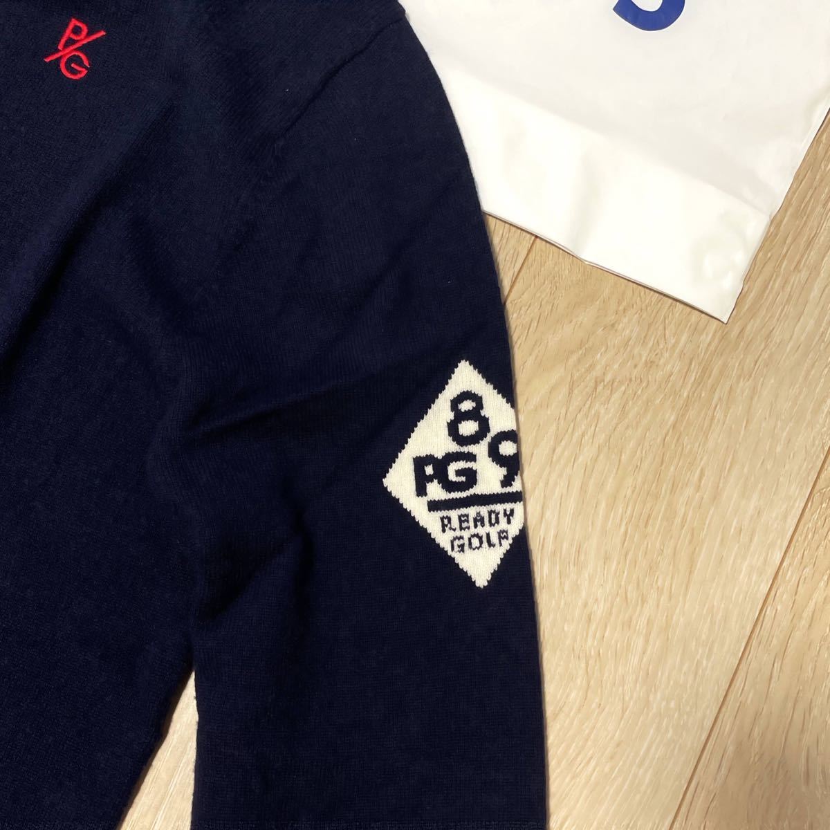 パーリーゲイツ セーター 6 メンズ ネイビー カシミヤ混 ロゴセーター