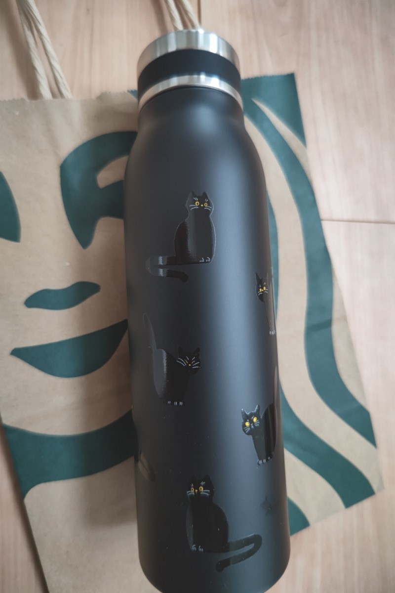 スターバックス ステンレス ボトル キャット ブラック 黒猫 ねこ 水筒