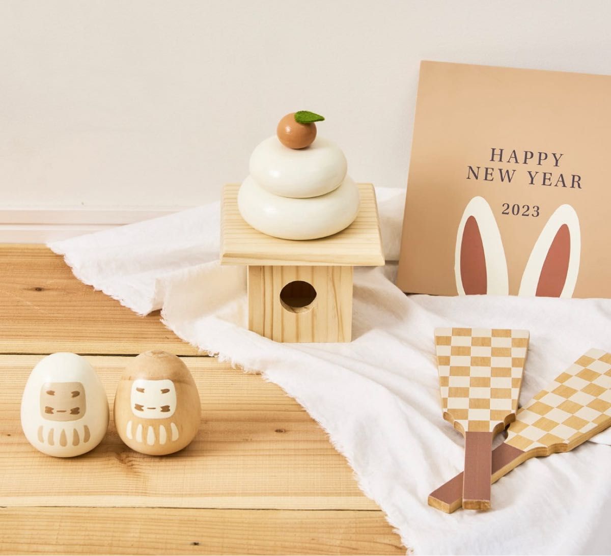 鏡餅オブジェ だるま 2点セット スリーコインズ スリコ 3coins お正月