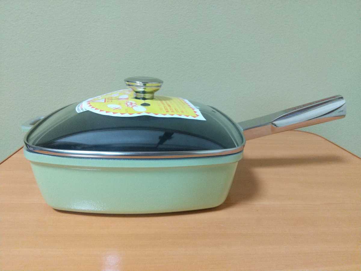 未使用 アサヒ軽金属 ローストパン Lサイズ (25cm) ライムグリーン