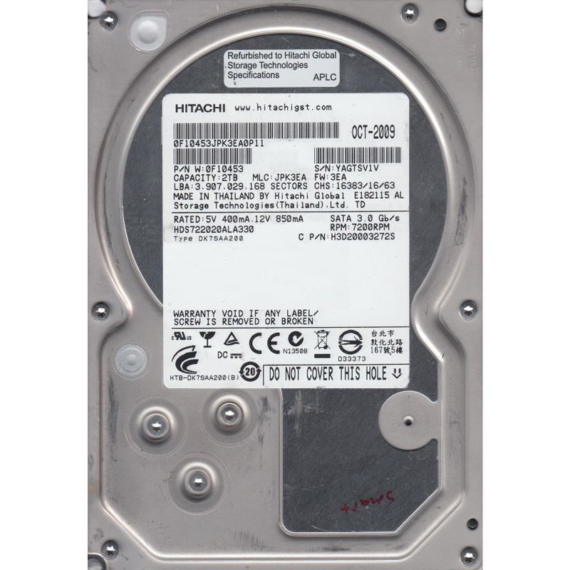 HGST HDS722020ALA330 (2TB SATA300 7200) オークション比較 - 価格.com