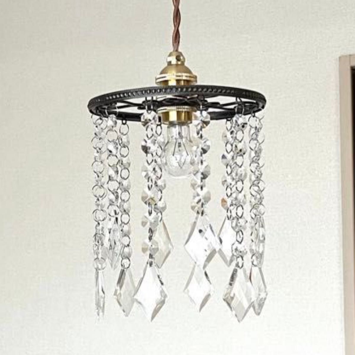 YAMAGIWA ヤマギワ ペンダントライト ガラスシェード 花柄 真鍮金具