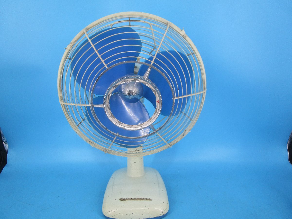希少 箱付き 三菱 レトロ 扇風機 R30-W型 ブルー 30cm エースファン