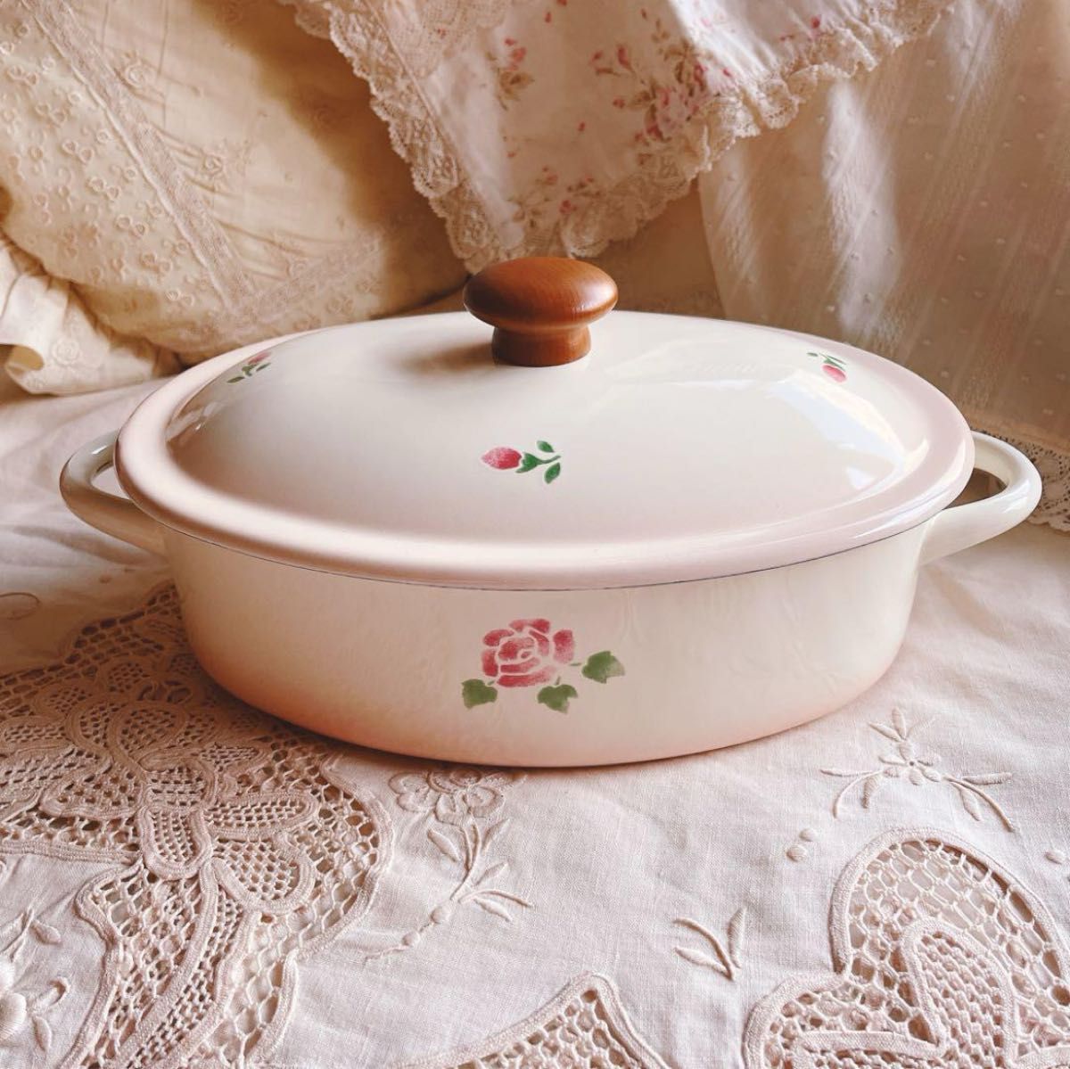 お値下げ イマン ダイアナローズホーローライスキャニスター缶マニー