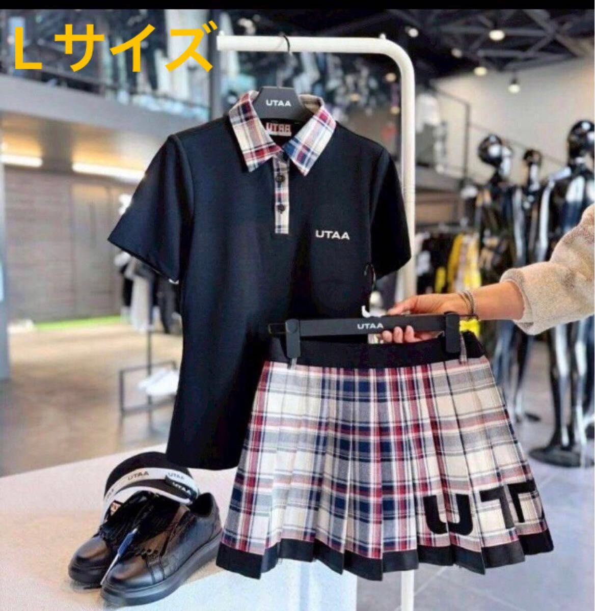 J LINDEBERG 紺色 ポロシャツ スカート 2点セット M/S 春夏｜Yahoo