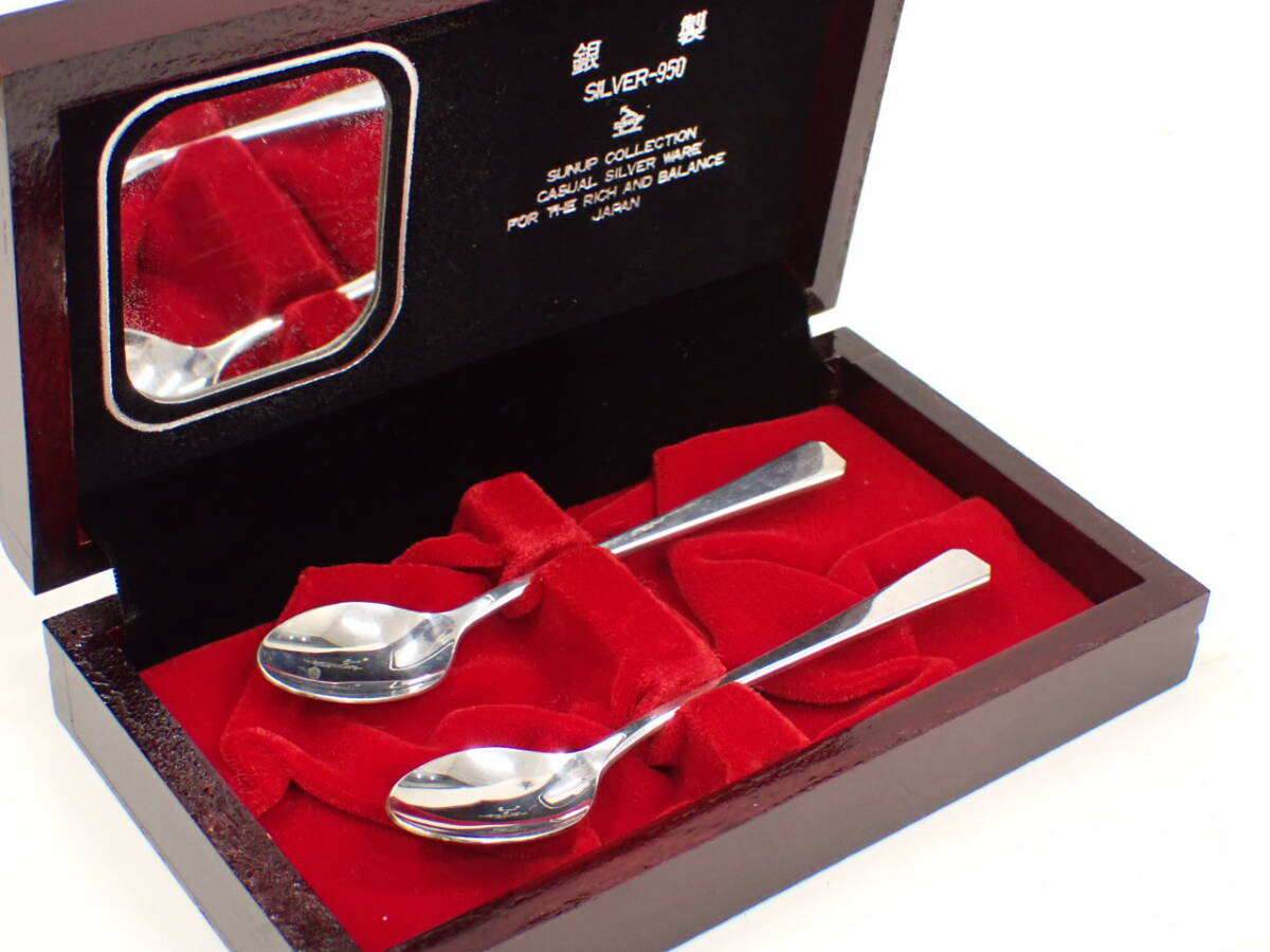 銀製17g シルバー950スプーン 木製ボックス付き Yahoo!オークション
