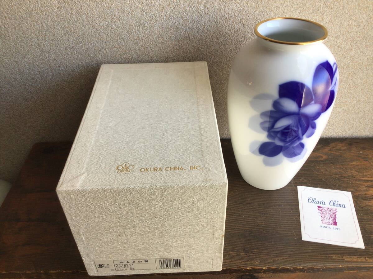 Yahoo!オークション -「大倉陶園ブルーローズ 花瓶」の落札相場・落札価格