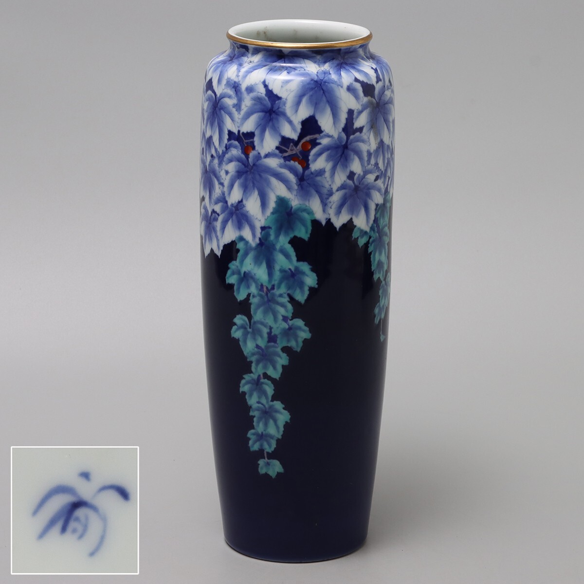 Yahoo!オークション - 「香蘭社 花瓶 瑠璃」住まい、インテリアの落札