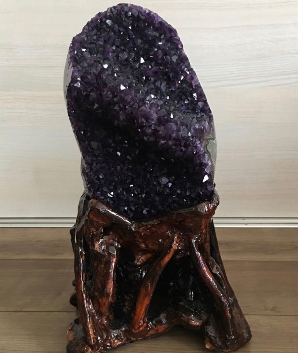 新品 希少アメジストドームミニクラスター 共生タイプ 台座込み 送料