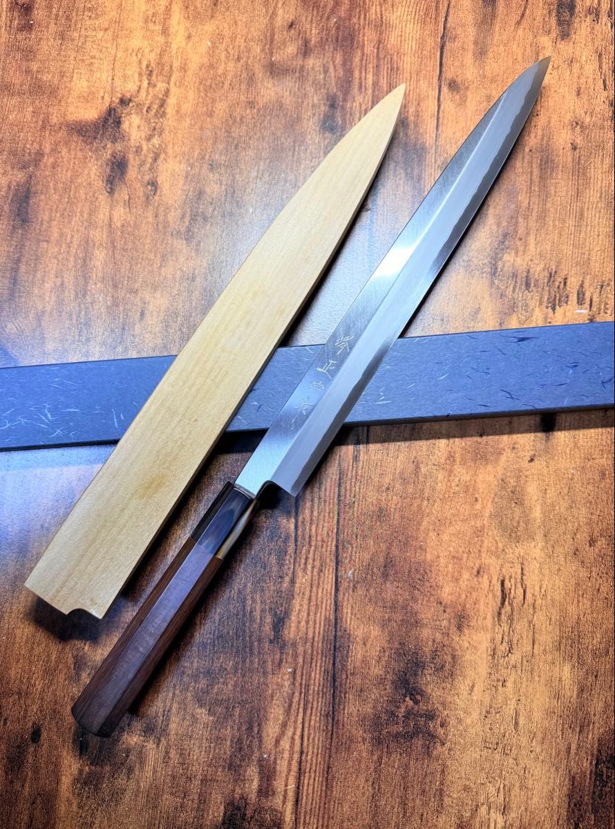 森本光一作 蛸引 先丸 白一鋼 尺 紫檀白水牛八角柄｜Yahoo!フリマ（旧