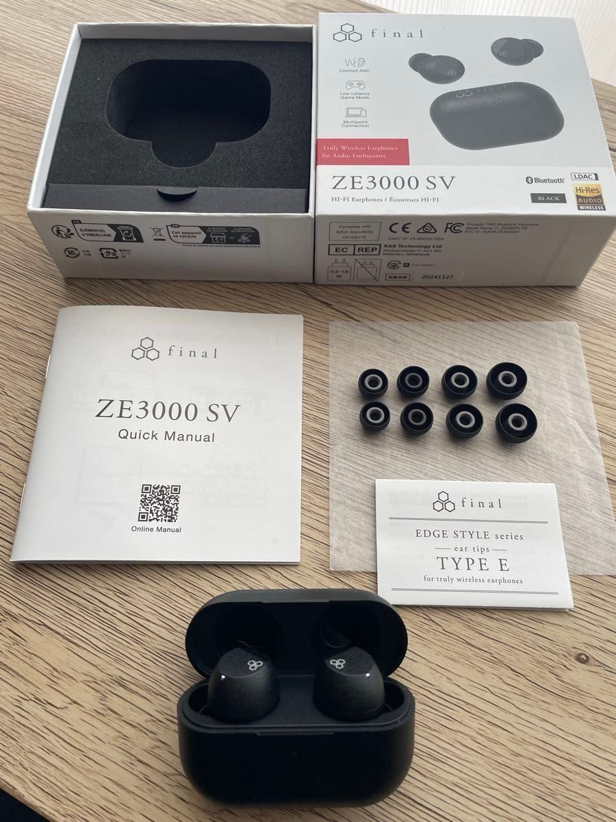 新品未開封】final ZE3000 SV 完全ワイヤレスイヤホン ブラック ANC