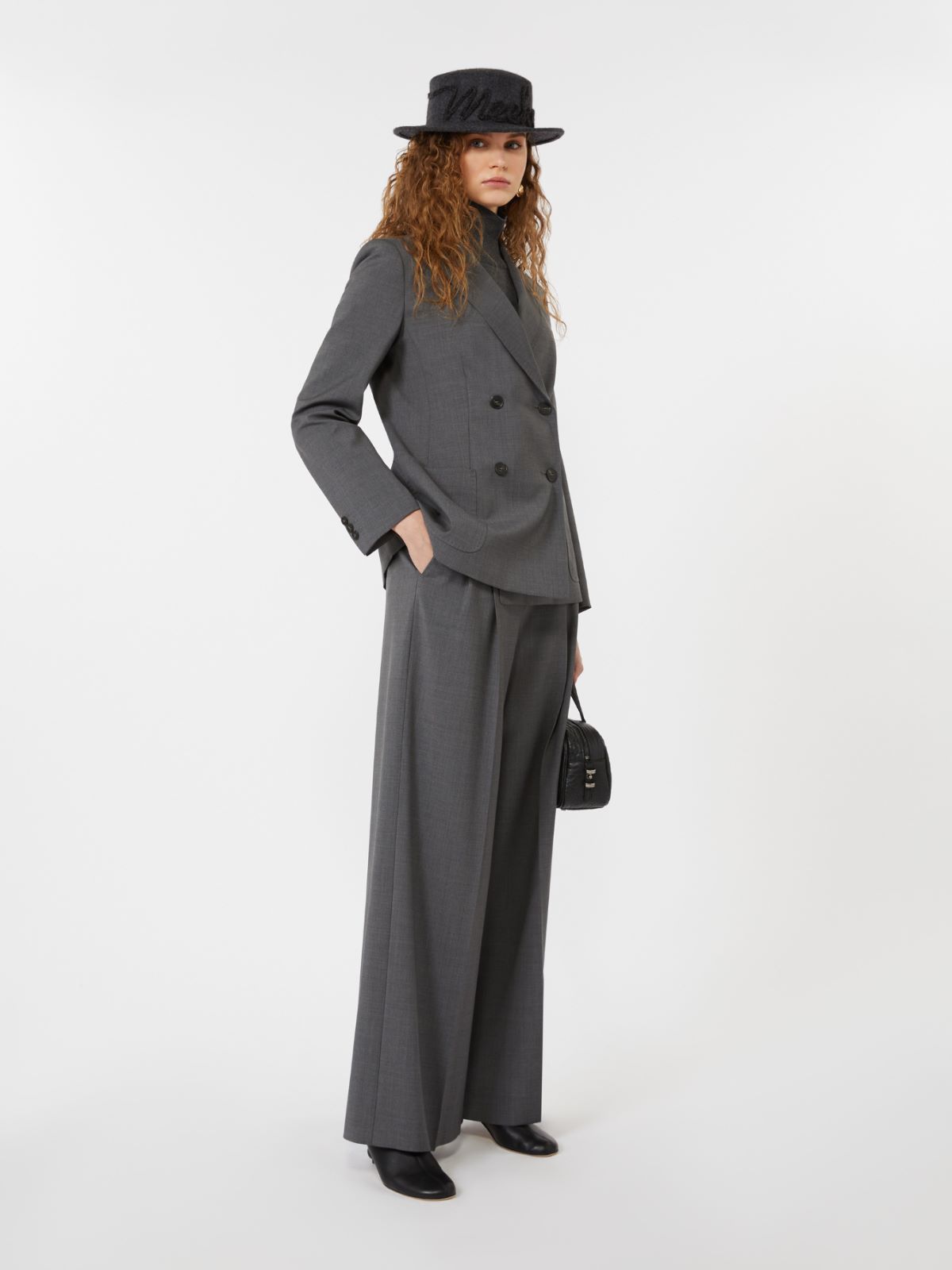 Wool and silk knit turtleneck, dark grey | Weekend Max Mara