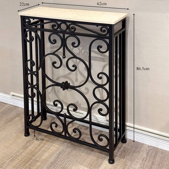 コンソールテーブル 天板大理石 W62cm ロートアイアン | ホーム