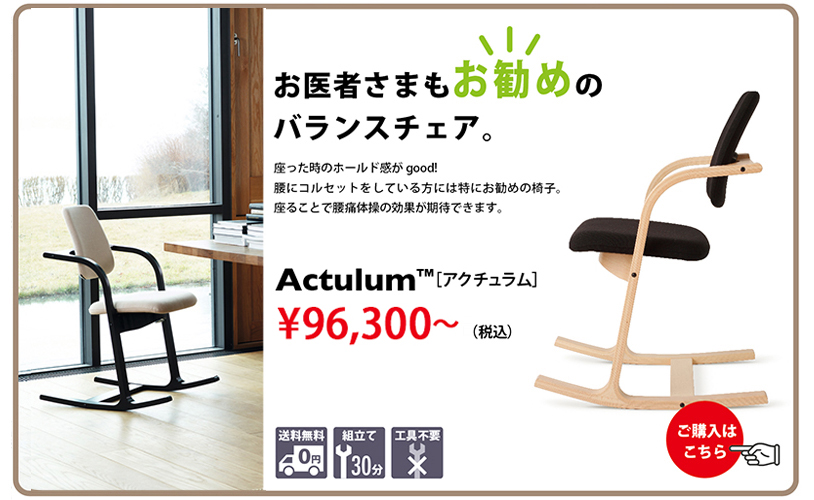 アクチュラム（Actulum)／バランスチェア【姿勢が良くなる椅子】の販売
