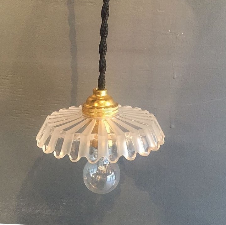 フランスアンティーク オールドバカラ ミルクガラス ストライプ