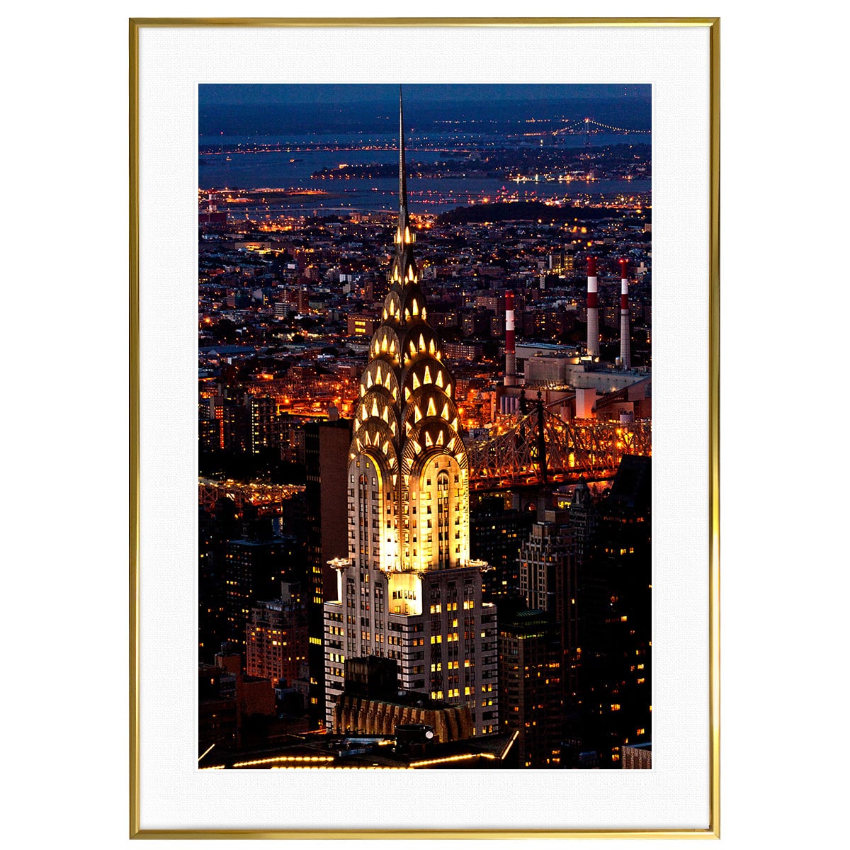 夜景写真 アメリカ ニューヨークの夜景 インテリアアートポスター額装