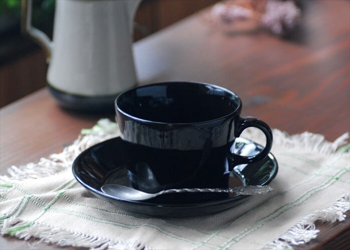 ARABIA アラビア Teema ティーカップ＆ソーサー ブラック ティーマ