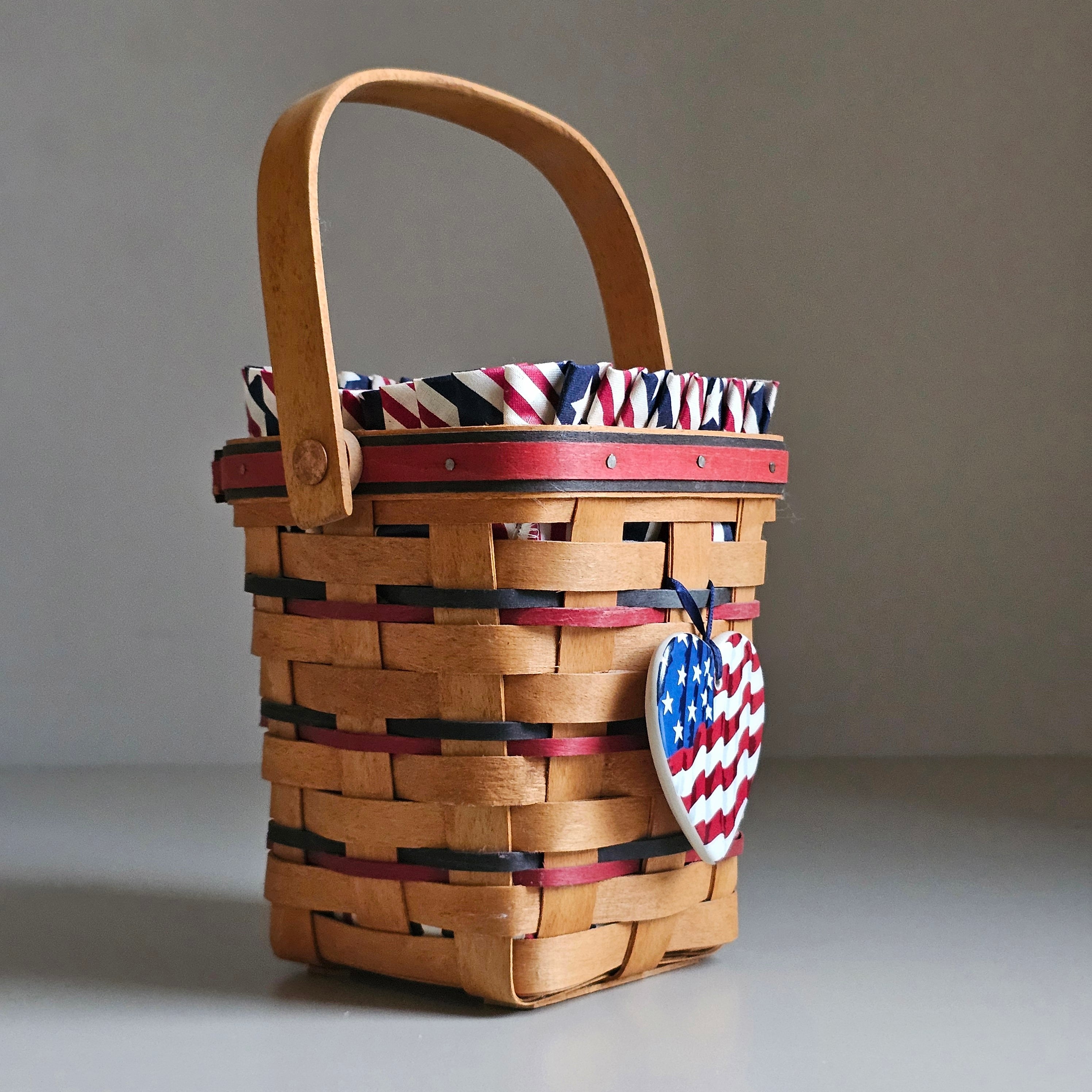 ビンテージ ハンドメイド ロンガバーガー バスケット Vintage Handmade