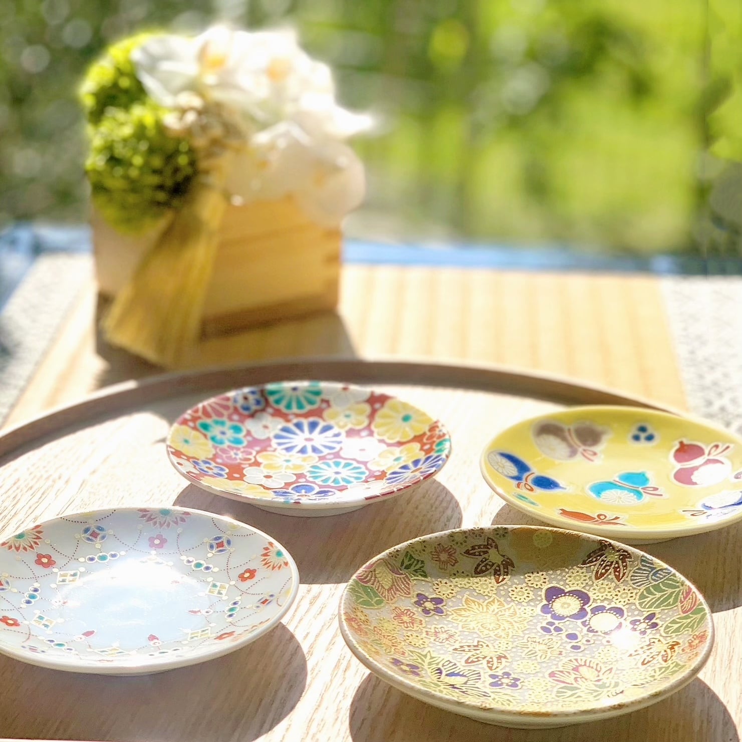 九谷焼 吉祥 梅菊模様 縁起豆皿 | Floraison Table フロレゾンテーブル