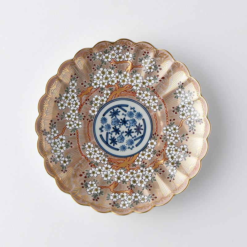 琳派桜樹文 6号皿（赤）【林九郎窯】0097430514 | 波佐見焼ショップ