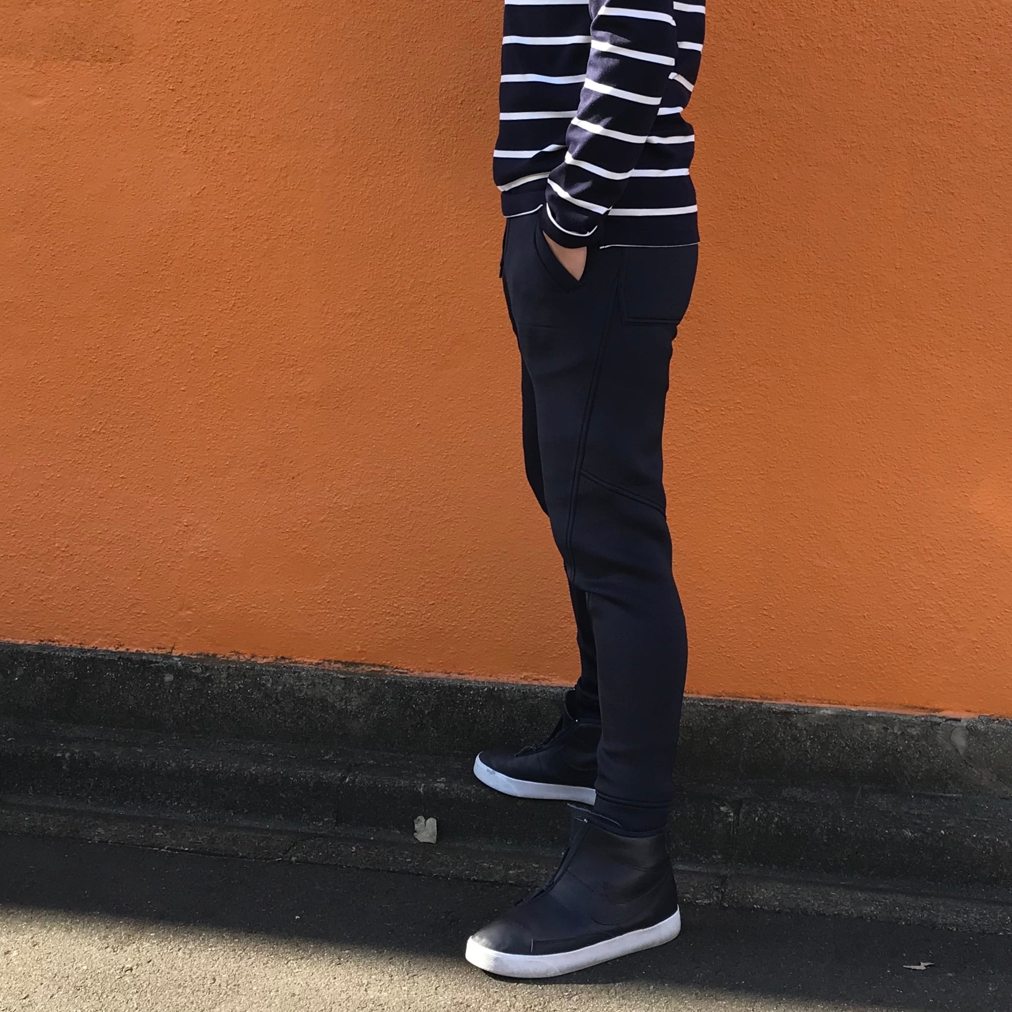 muta MARINE ボンディング リブパンツ ネイビー | N°D GALLERY