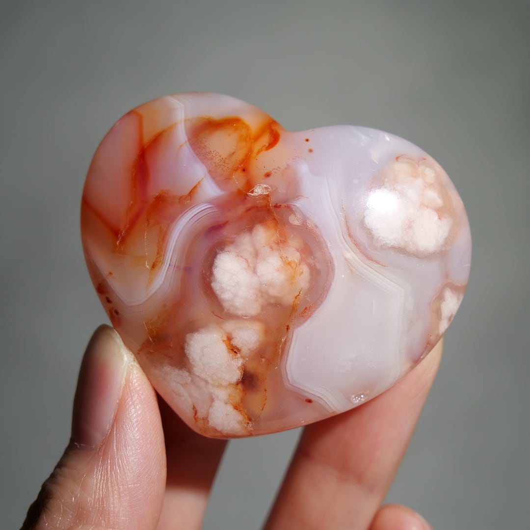 カーネリアン フラワーアゲート / ハート 握り石【A】 | ariife.公式