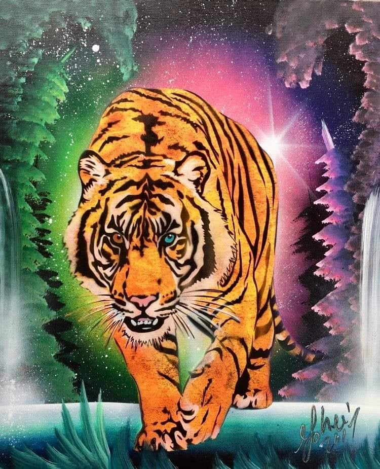 728万再生されてる原画の絵」【原画 F6 キャンバス】 | スプレーアート