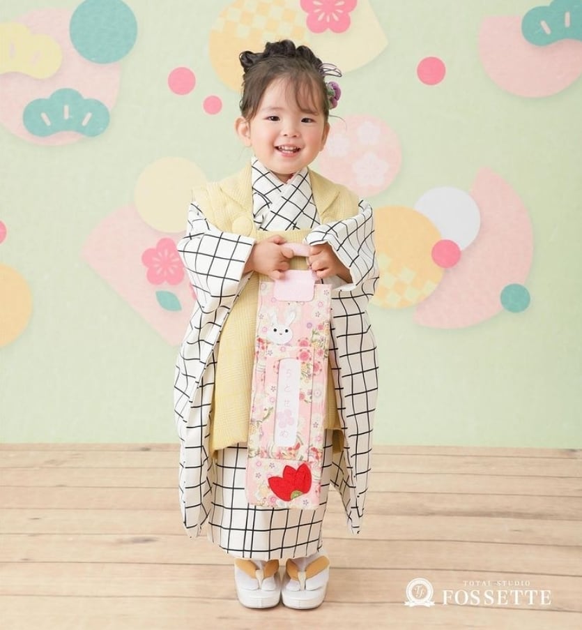 レンタル】七五三着物 2歳-小柄3歳 男女兼用 黄色 【V53(17650