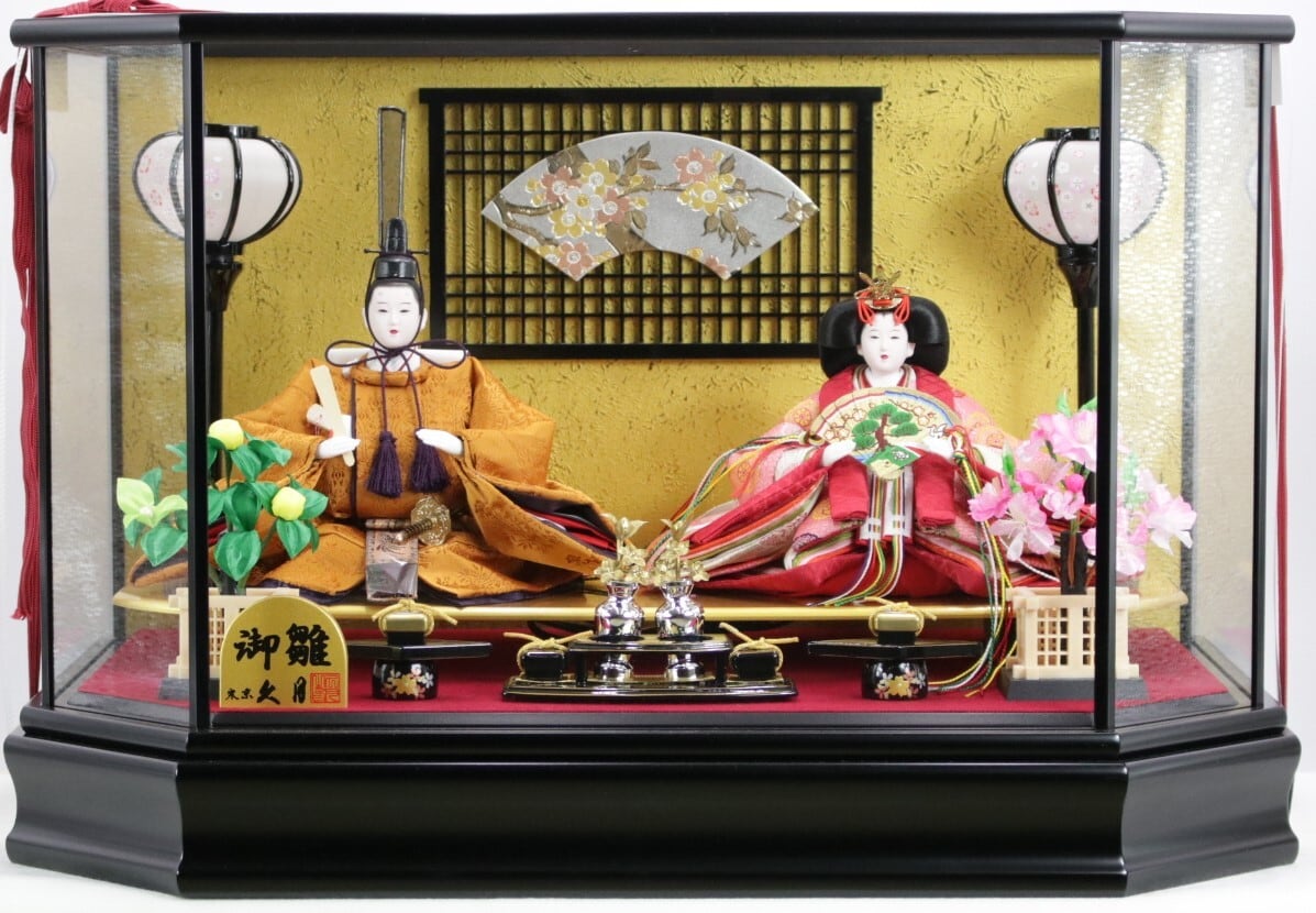 2576 久月雛人形ガラスケース入り親王飾り | nomuraningyo