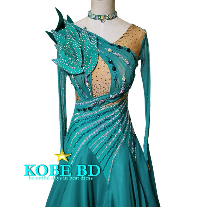 社交ダンスドレス イージーオーダー】 （緑系） スタンダードドレス