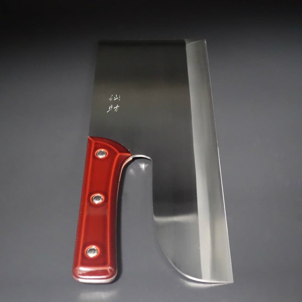 仙助 麺切り包丁 蕎麦包丁 鏡面仕上げ 安来鋼青紙二号 330mm 漆塗り