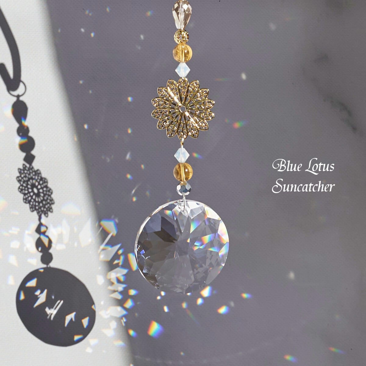 風水サンキャッチャー】仕事運 ＆ 出世運気アップ＊シトリン入り