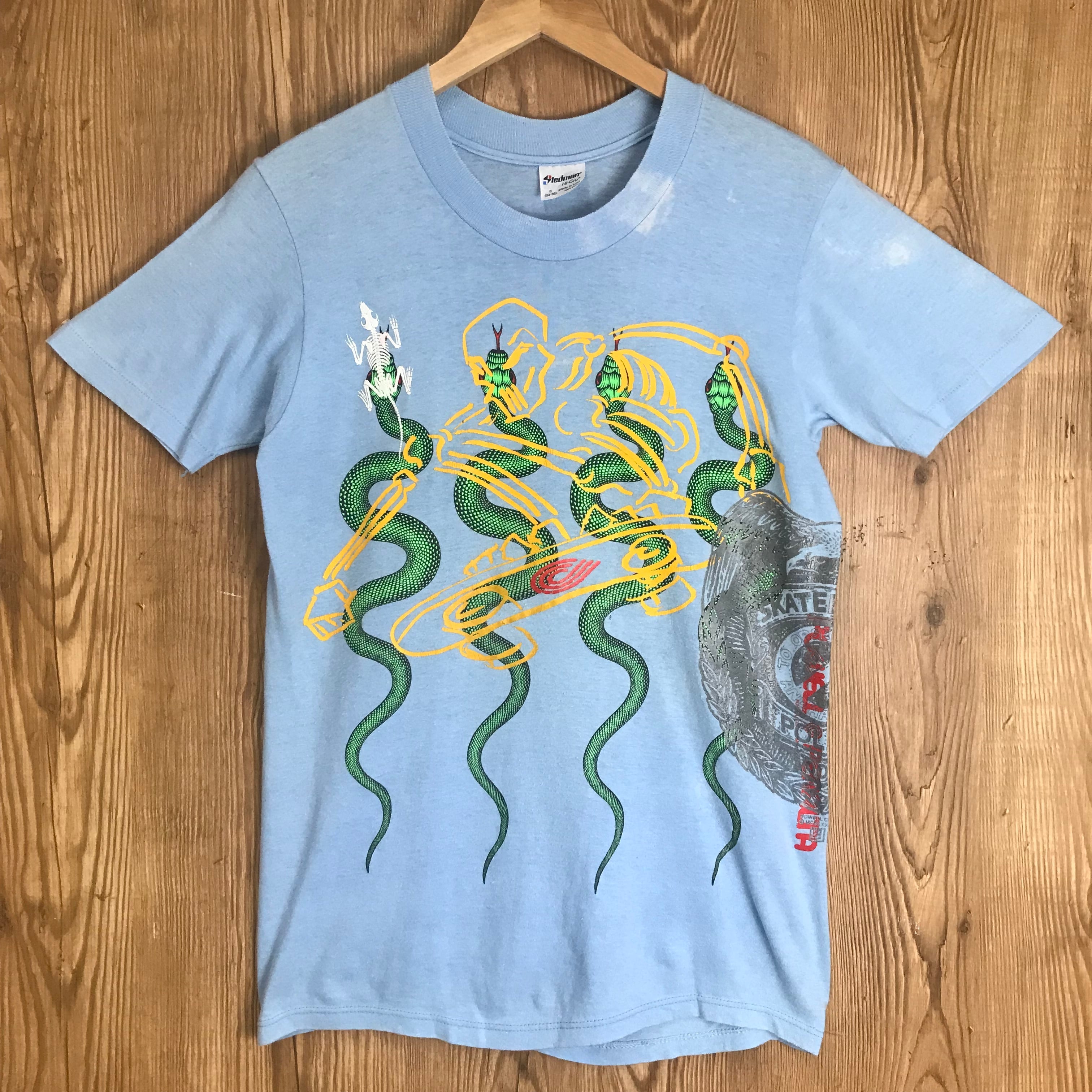 USA製 80s VINTAGE POWELL マルチプリント 半袖 T-sh Tシャツ サイズ