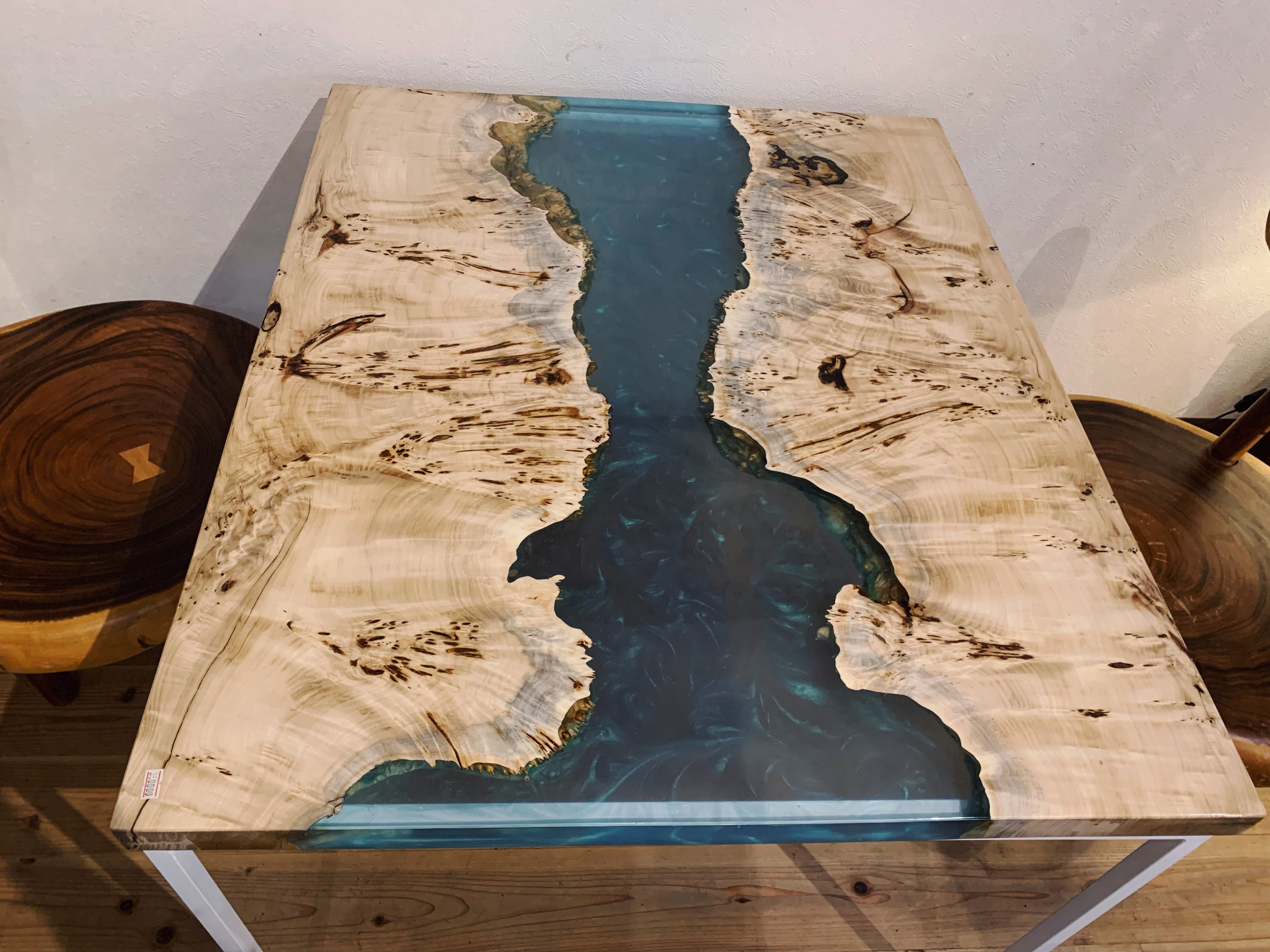レジン テーブル リバーテーブル ポプラ材 | 伊豆大工市場【WOOD