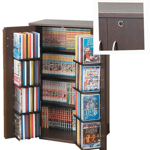 鍵付収納名人 CD・DVD・Blu-ray・コミック収納 鍵付 ラック 日本製