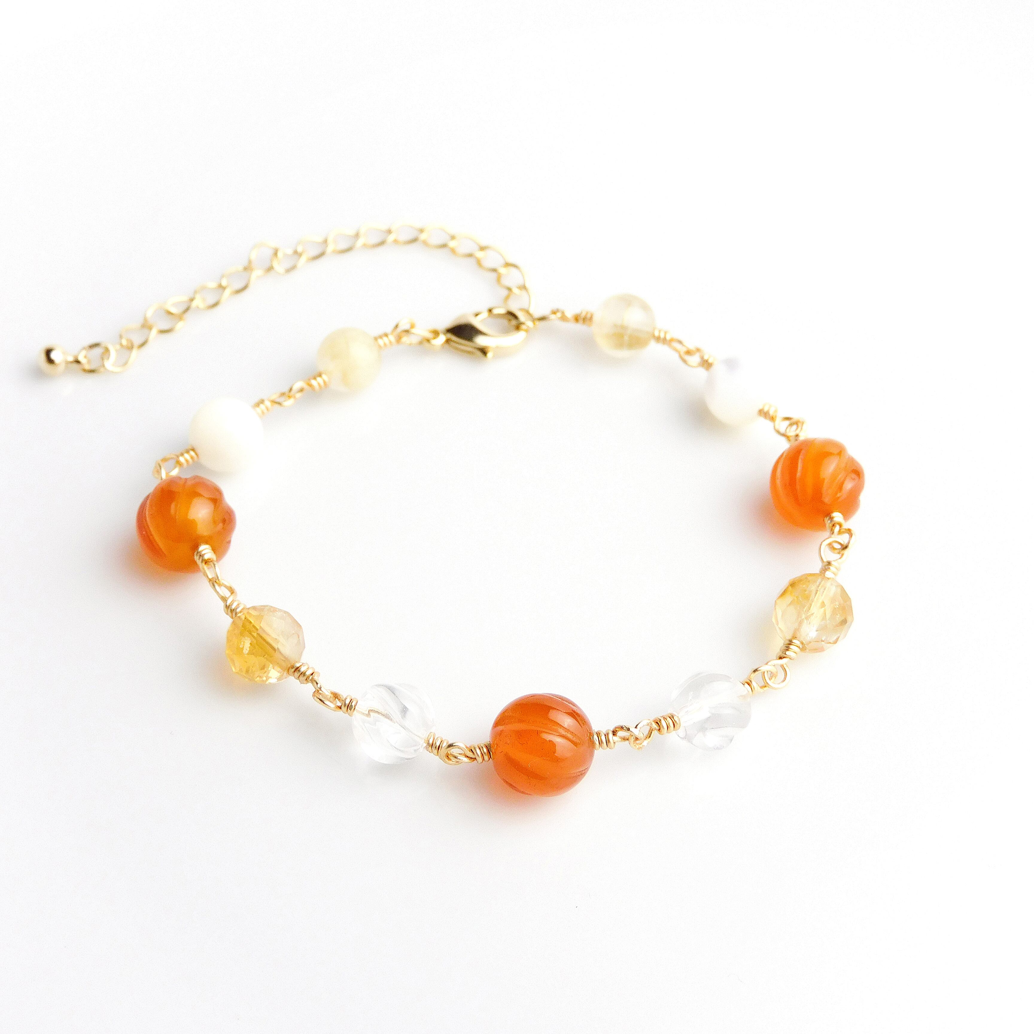 金運アップ☆強い行動力☆カーネリアン・シトリン☆パワーストーン