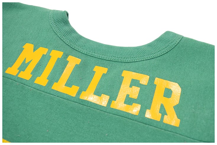 70s ラッセル 金タグ ヴィンテージTシャツ フットボールT 袖プリント