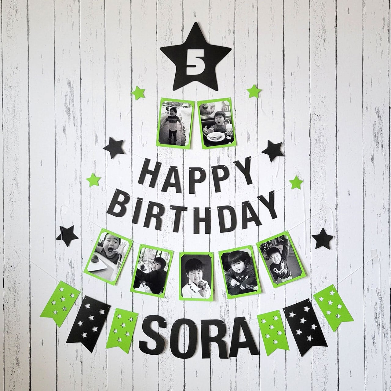 名前入り+数字入り+写真入り】バースデーガーランド飾り付けセット