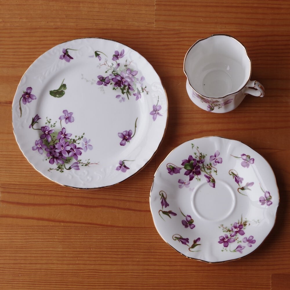 ハマースレイ ヴィクトリアンバイオレット コーヒーカップ ソーサー