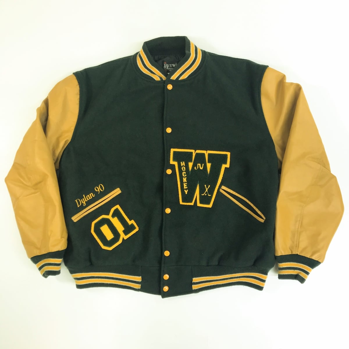 BUTWIN バトウィン 80〜 90年代 USA製 黒タグ 袖革スタジャン ベース