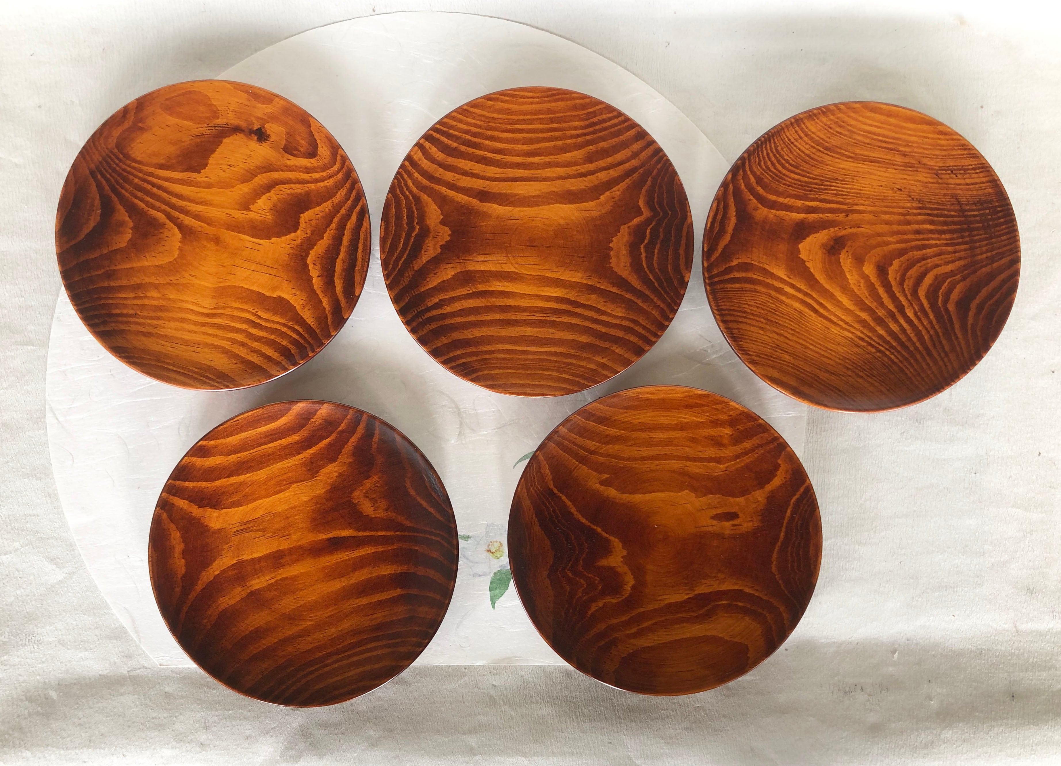 銘々皿 漆塗 松摺漆 5枚 取皿 5寸 15cm 木製 讃岐漆器 | tokuraya