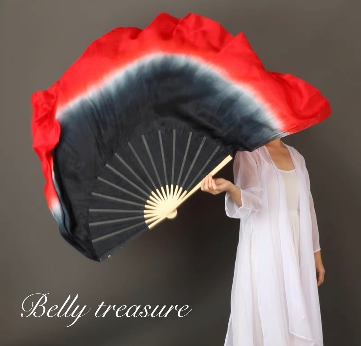 シルクファンベール 50〜60cm ビッグサイズ ブラック/レッド QWXJ