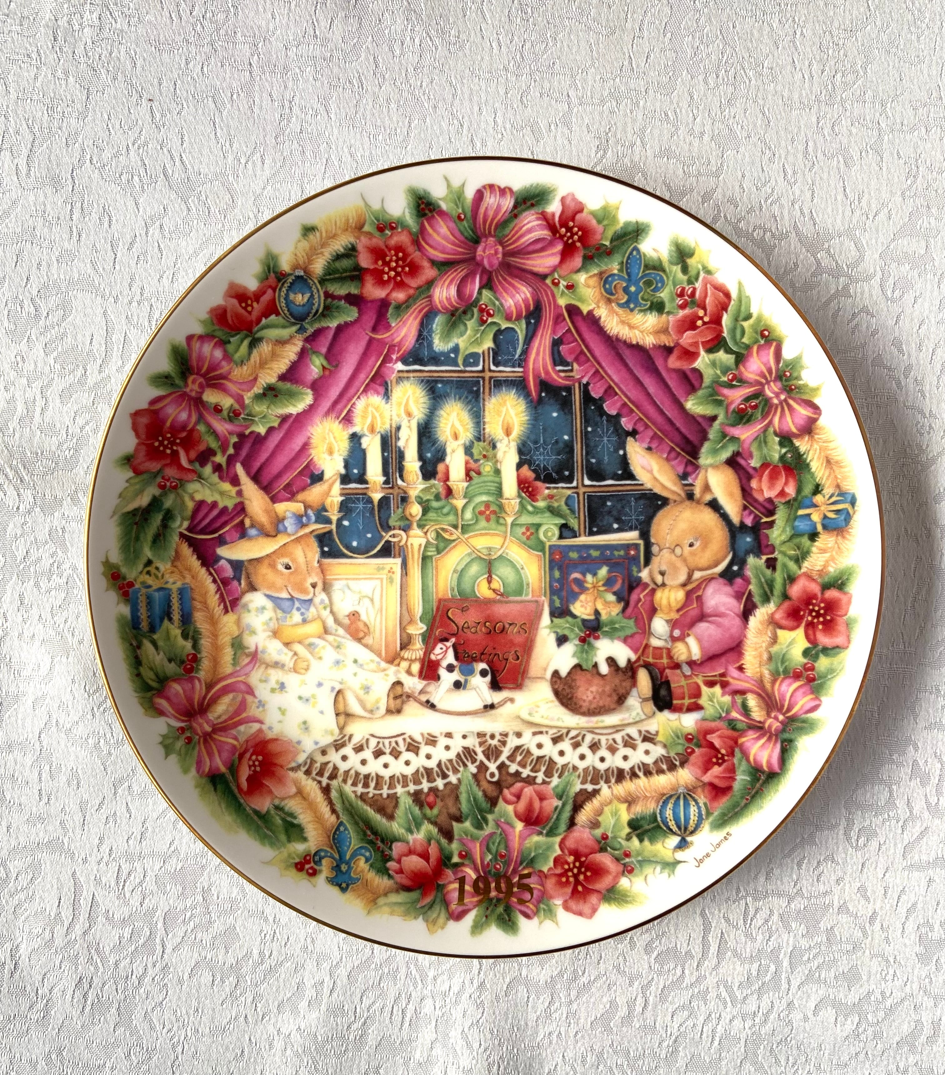 ロイヤルドルトン Royal Doulton クリスマスプレート 1995 SEASON'S