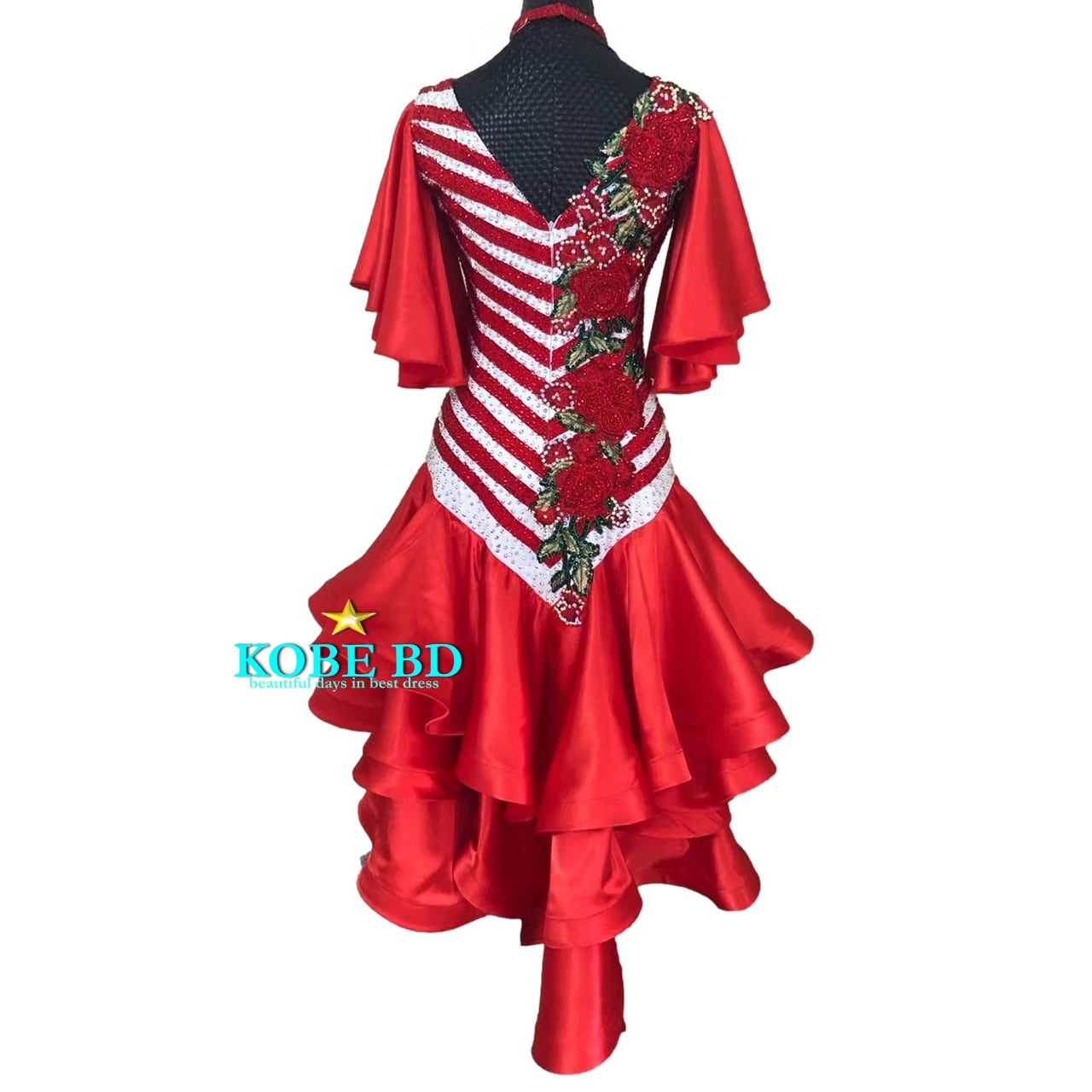 社交ダンスラテンドレス】Red 赤【商品番号 250211 】 | 社交ダンス