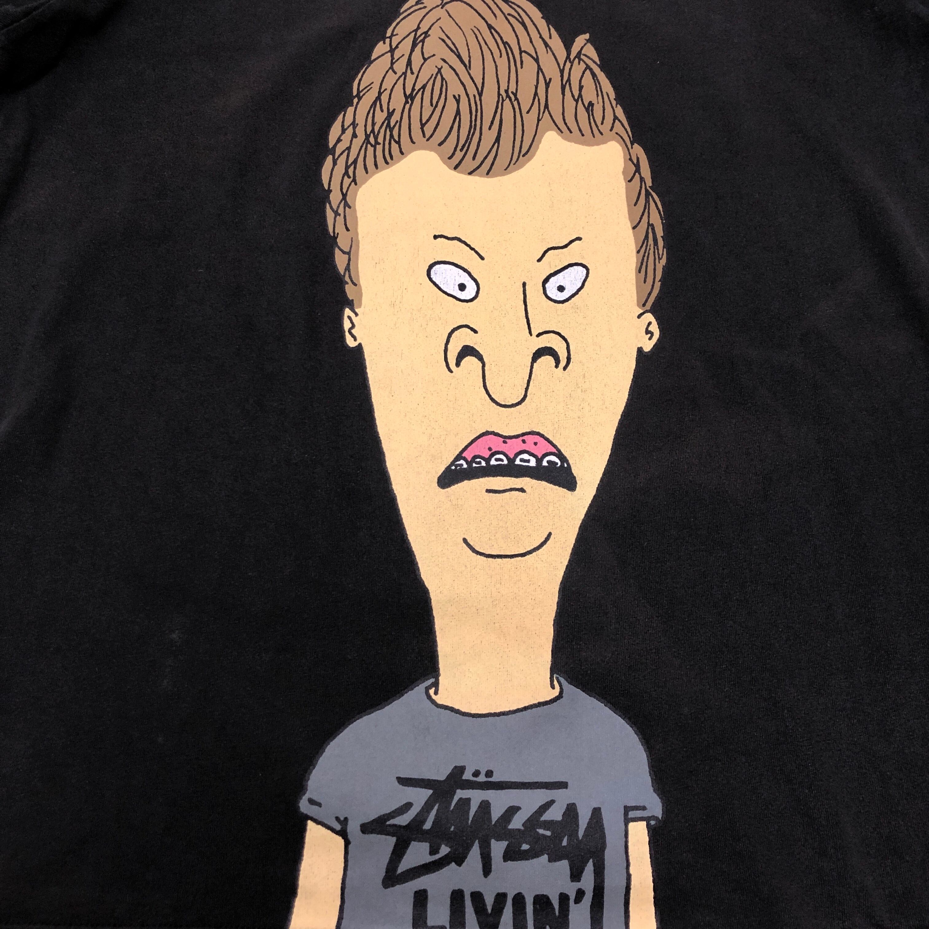 STUSSY × BEAVIS BUTT-HEAD/Character print Tee/XL/キャラクター