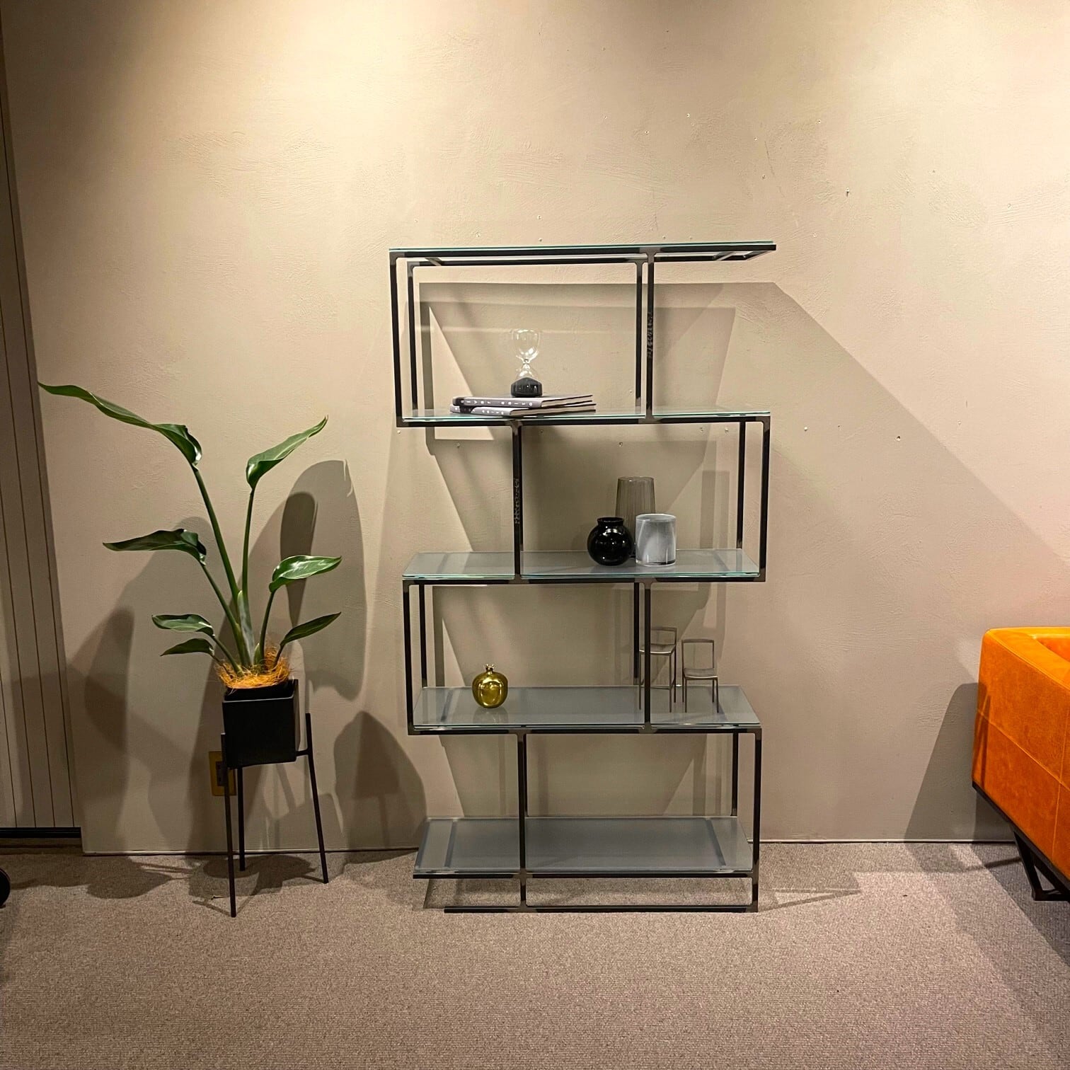 SUMI ラック 【FKU1200】 シェルフ 飾り棚 ガラス棚 ガラスシェルフ