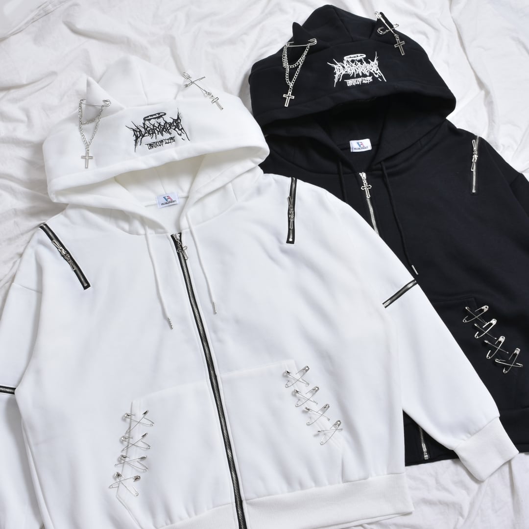 ネコ耳 PIN×ZIPパーカー(裏起毛) | VOLCAN&APHRODITE